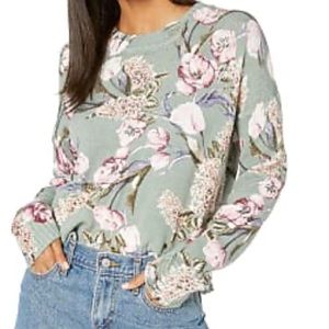 Show Me Your Mumu Cropped Varsity Sweater - in Primavera Floral Knit